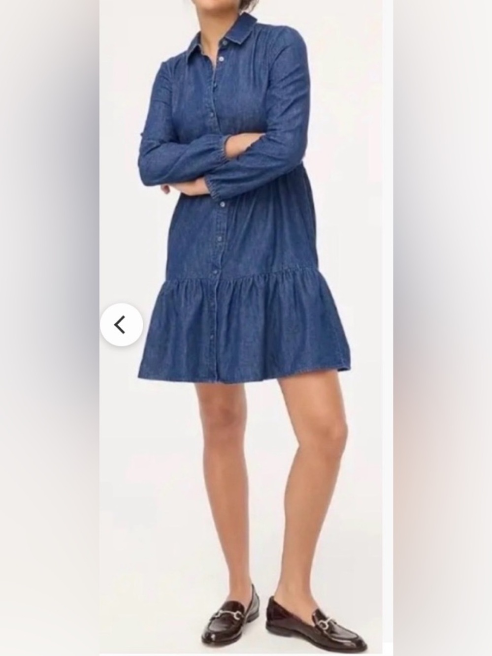 Jcrew Denim Button-Front Shirt Dress